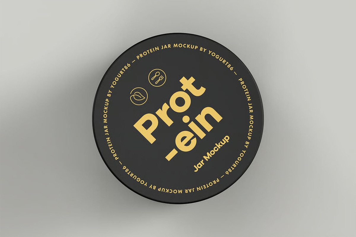 Protein Jar Mock-up, a Packaging Mockup by zippypixelstudio (Photo 3 of 8)