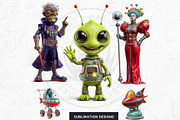 Retro Space Adventure PNG cliparts, a Decorative Illustration by ThatsDesignArt (Thumbnail 8 of 10)