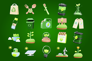 3D Go Green Illustration