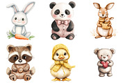 Vintage Knitted Plush Baby Animals P, an Illustration by Watercolor design (Thumbnail 4 of 5)