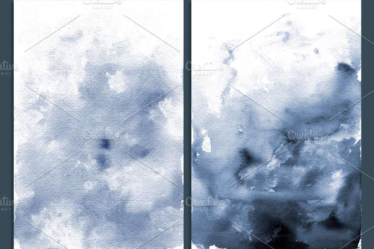 Navy Ombre Watercolor Backgrounds, a Texture Graphic by M. by mprintly (Photo 3 of 6)