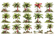 Palm Tree PNG Clipart Bundle, a Decorative Illustration by Nicolle's Colorful Art (Thumbnail 4 of 5)