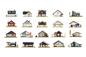 Cartoon countryside cottages. Modern, an Object Illustration by Stock-Smart-Start