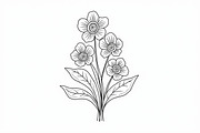 Flower Outline Art Printable bundle, an Illustration by yasushie (Thumbnail 5 of 9)