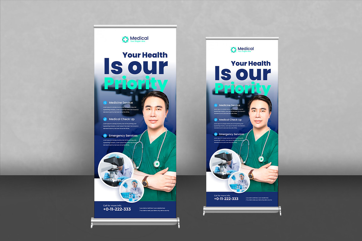 Medical roll up banner design, a Stationery Template by Tanmoy Topu