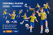 Football Player 3D Character Pack, a Characters & Person 3D Model by Haps Space (Thumbnail 1 of 4)