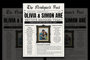 Newspaper Wedding Program Template