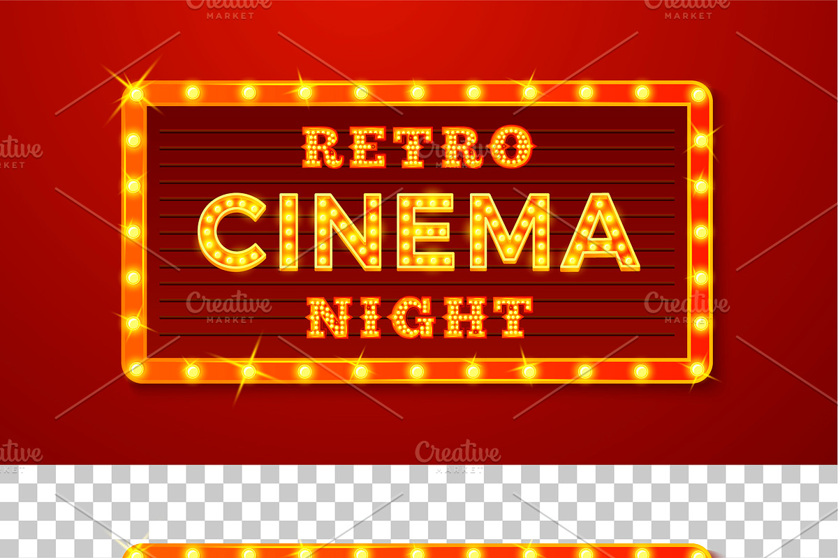 Vector Retro style light letters, a Decorative Illustration by Tashal (Photo 10 of 15)