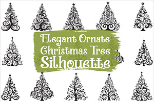 Elegant Christmas Tree Silhouette, an Illustration by jahid234