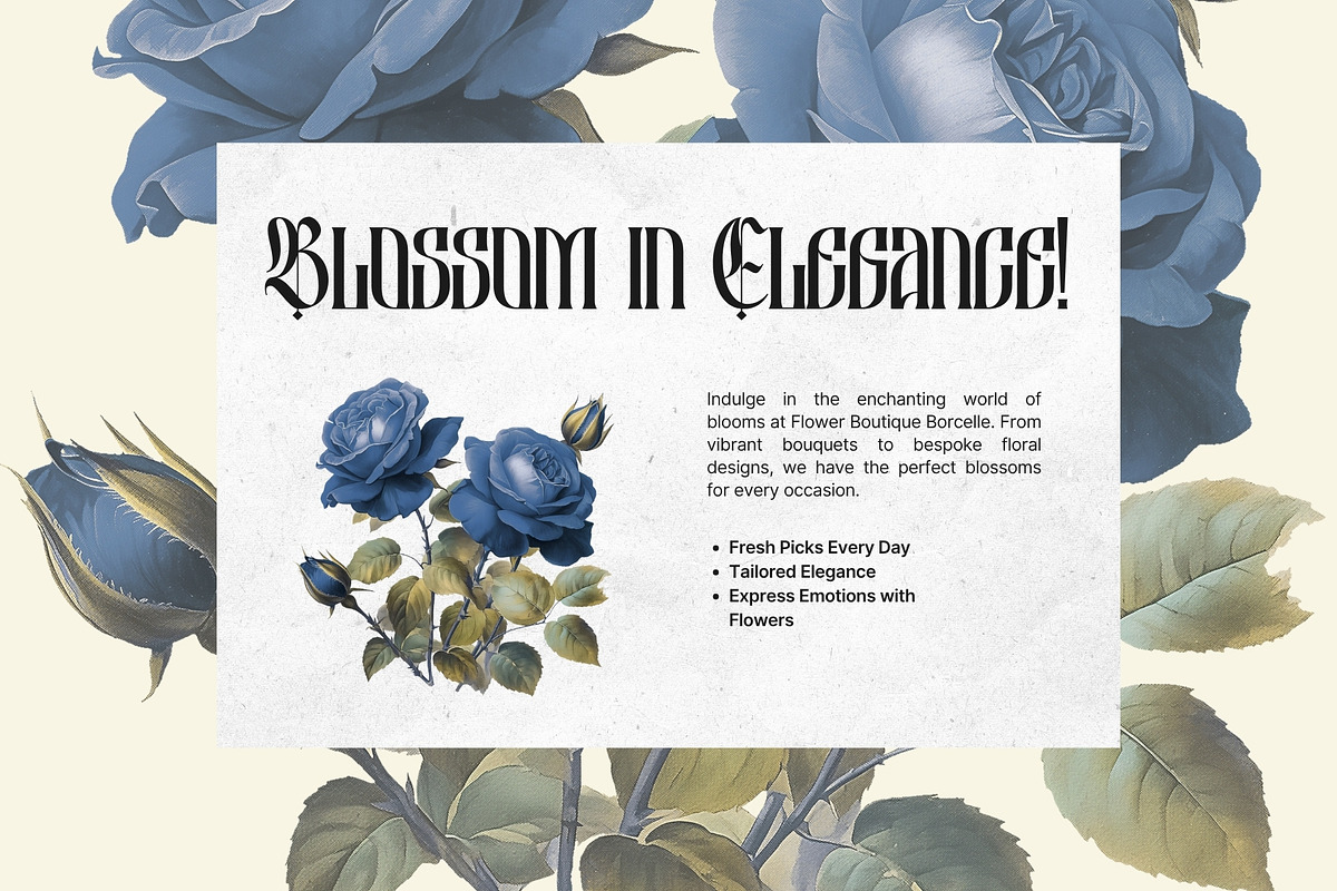 Besquen Modern Gothic Typeface, a Blackletter Font by Heinzel Std (Photo 3 of 13)