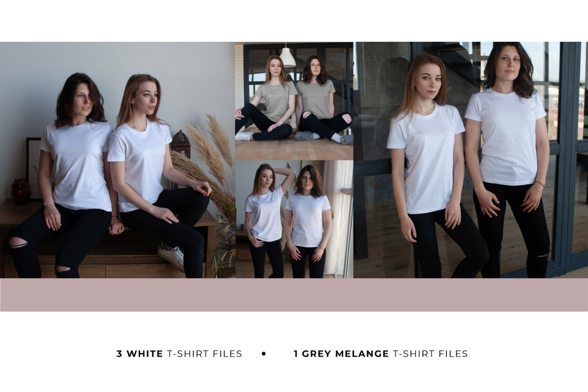 FEMALE T-SHIRT MOCKUP BUNDLE, a Shirt Mockup by TrendkeyMockups (Photo 2 of 6)