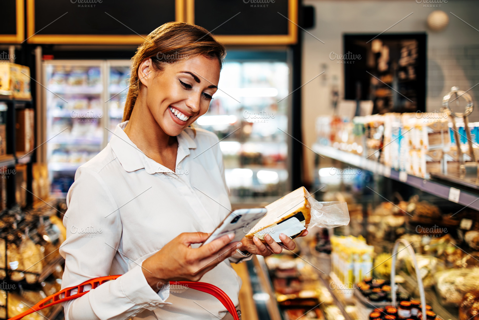 Beautiful woman in supermarket, a Person Photo by REDDOT Studio