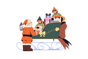 Santa Claus set + Christmas cards, a Seasonal Illustration by PaperTrident (Thumbnail 3 of 12)