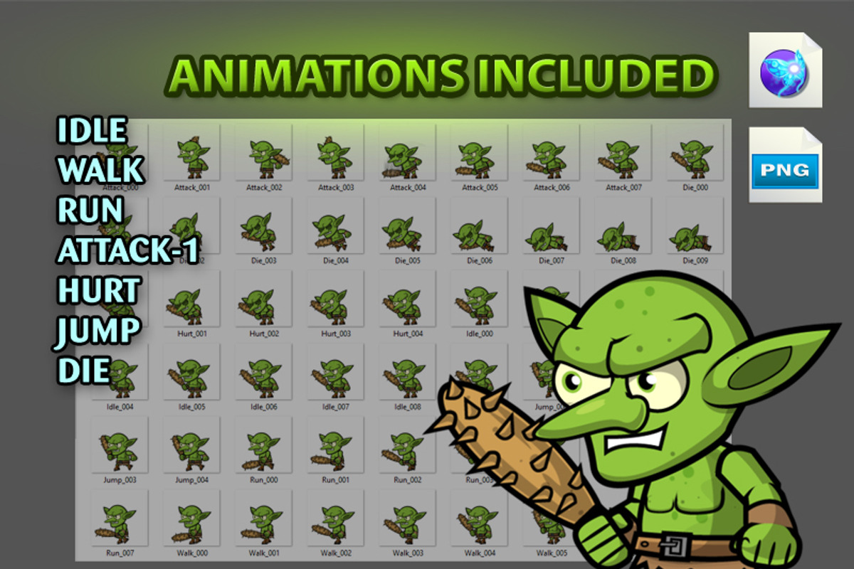 Goblins Ememies Sprites 07, an Illustration by CreativeGameArt (Photo 4 of 4)