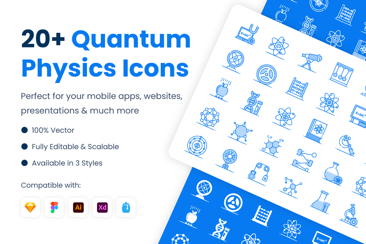 Quantum Physics Icons, an Outline Icon by Brickclay (Photo 1 of 7)