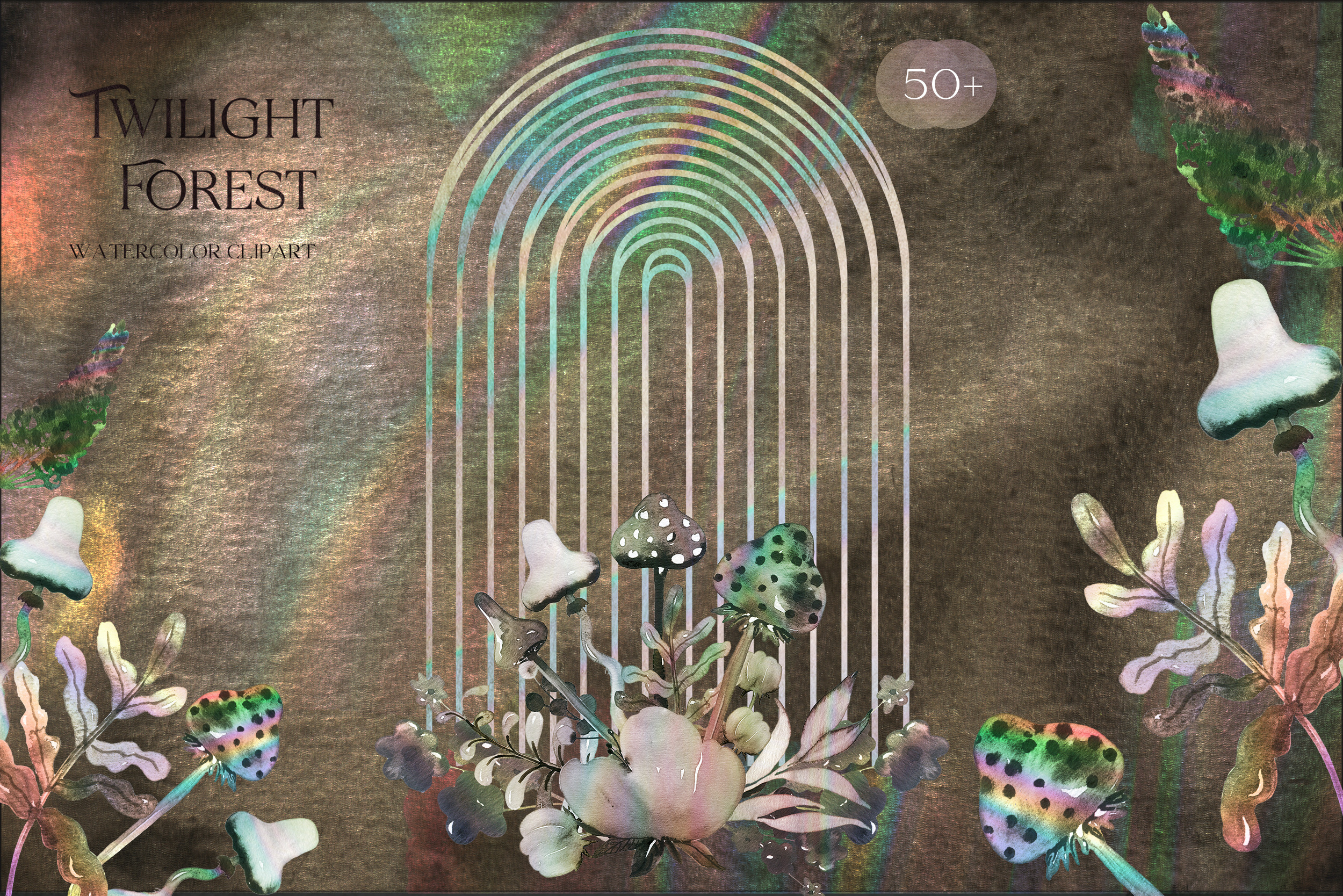 Sale Twilight Forest Mushrooms by Labfcreations  Creative Market