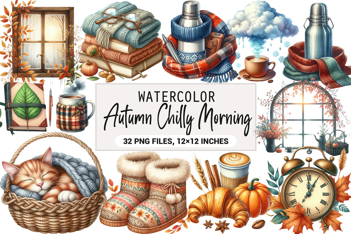Autumn Chilly Morning Clipart, an Illustration by DreamArtGraphic (Photo 1 of 4)