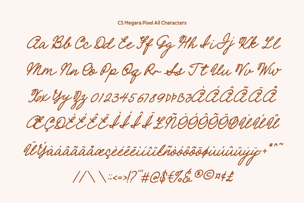CS Megara Pixel, a Script Font by Craft Supply Co. (Photo 3 of 8)