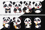 Panda with Ice Cream Clipart, a Graphic by Artnoy (Thumbnail 2 of 5)