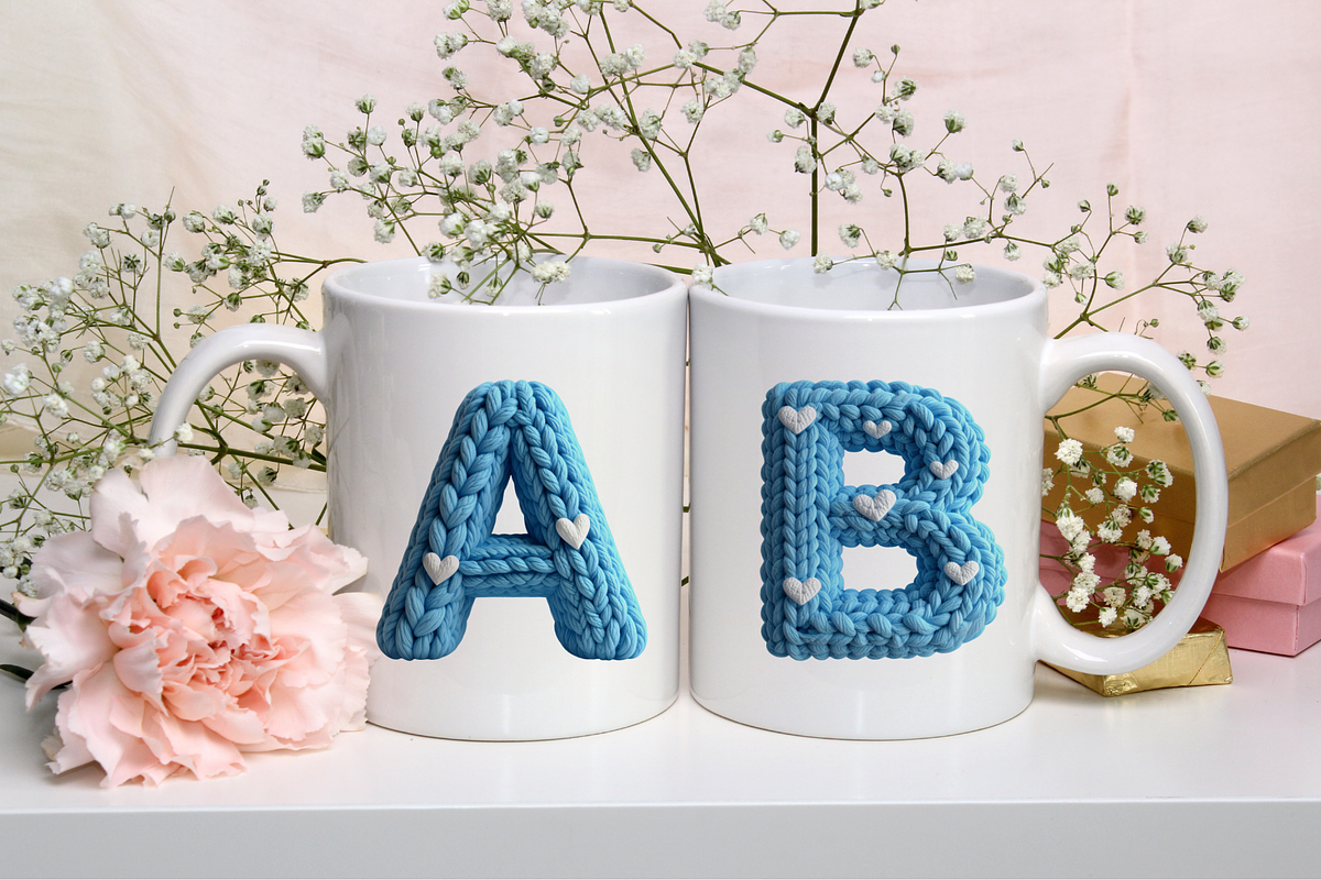 Knitted Nursery Alphabet Blue Knit, an Object Graphic by SindyPrintDesign (Photo 2 of 4)