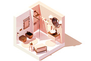 Vector isometric rooms, a Decorative Illustration by tele52 (Thumbnail 3 of 23)
