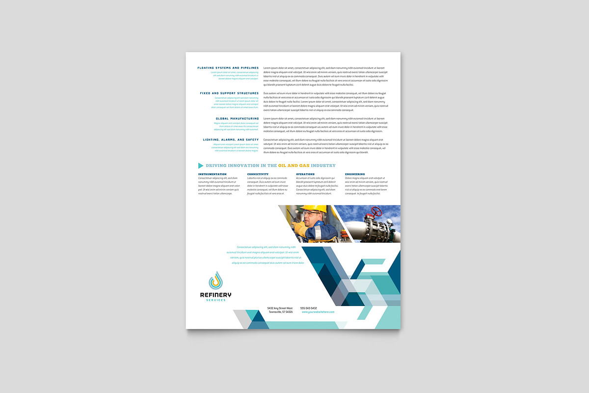 Oil & Gas Company Datasheet, a Flyer Template by StockLayouts (Photo 3 of 5)