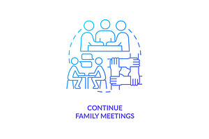 Continue family meetings blue, an Icon by IMG Visuals