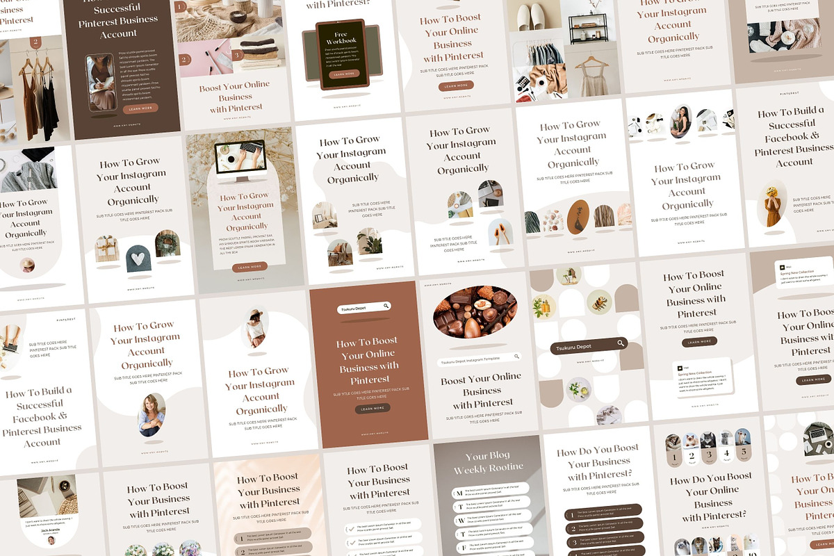 Pinterest Pin Templates Canva Shadow, a Social Media Template by Keikoya (Photo 9 of 13)