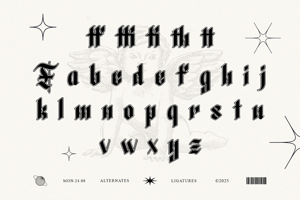 Blackbones – Blackletter Typeface, a Blackletter Font by Krismagraph (Photo 8 of 10)