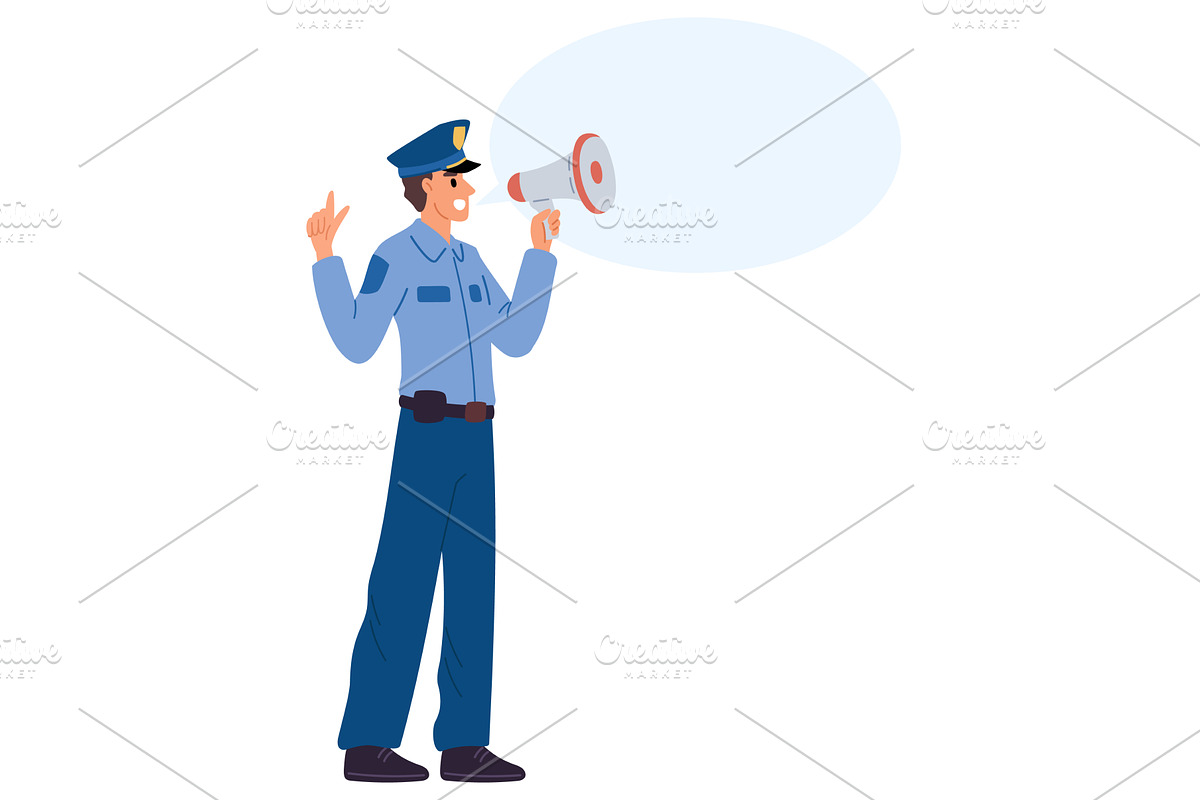 Uniformed police officer gives, a Person Illustration by Vectorbuum