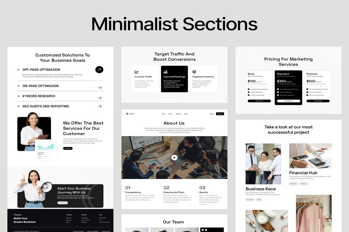 Vision - Marketing Landing Page, an UI Kit Template by Lumina_ui_ux202 (Photo 4 of 5)