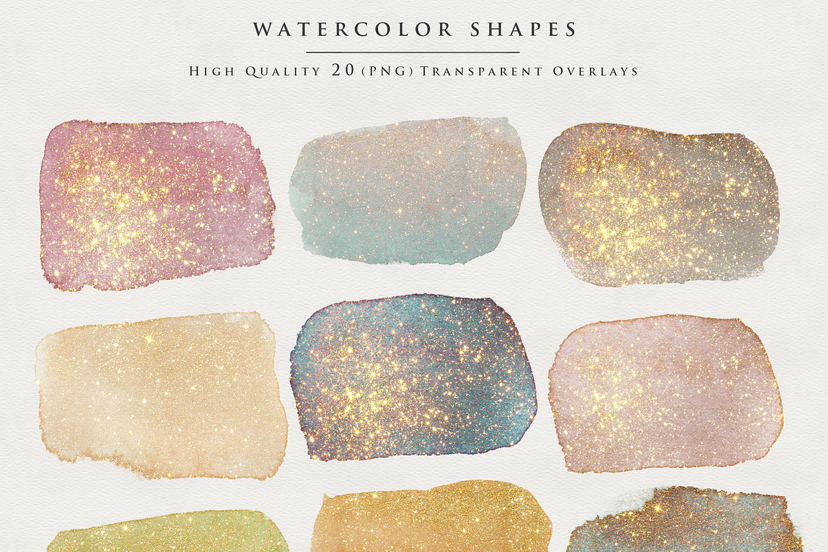 Gold Glitter Png Watercolor Shapes, an Object Graphic by by creative paper (Photo 6 of 11)