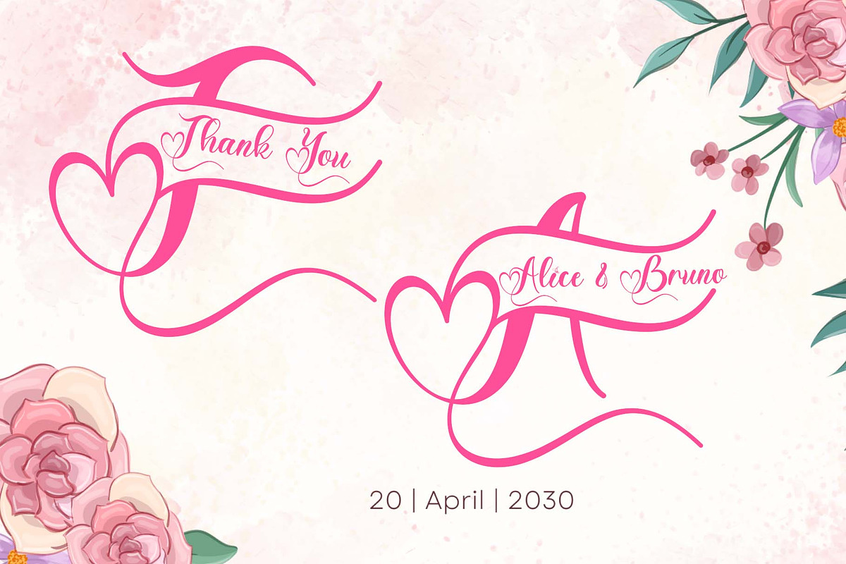 Beautiful Catherine Monogram, a Handwritten Font by Yoga Letter (Photo 2 of 7)