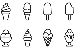 Collection of vector line icons, a Food Illustration by ZinetroN