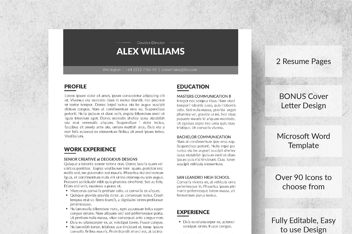 Zone Resume Template + Cover Letter, a Resume Template by Made By Hamilton (Photo 4 of 4)