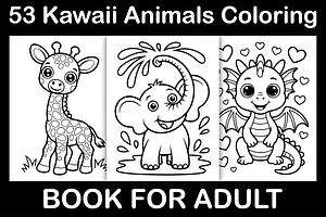Kawaii Animals Coloring Book, an Animal Illustration by Design Station