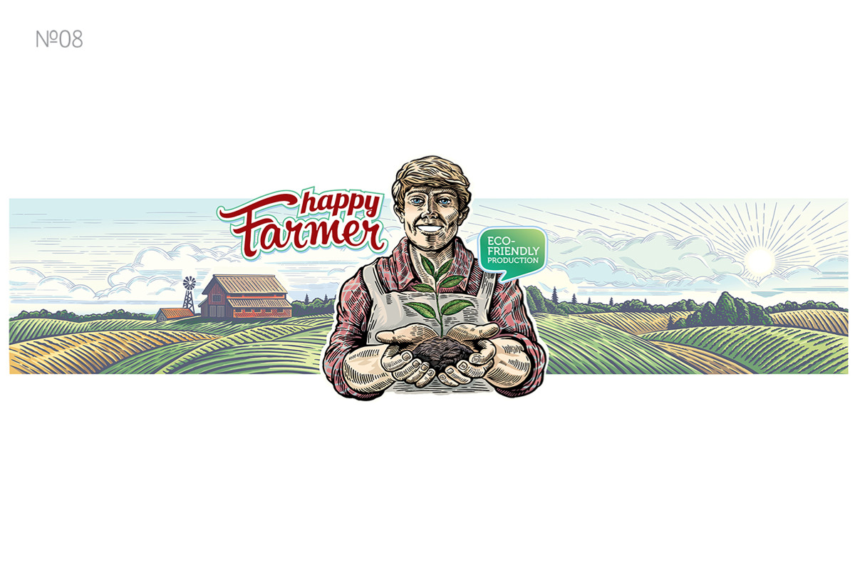 Happy Farmer, a Work Illustration by Countryside life (Photo 9 of 16)