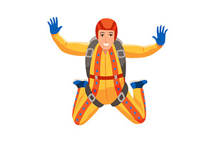 Cartoon skydiver character, a Sport Illustration by Things for designers