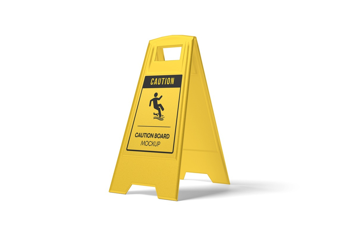 Caution Board Mockups, an Advertising Mockup by AndikaGraphic (Photo 3 of 6)
