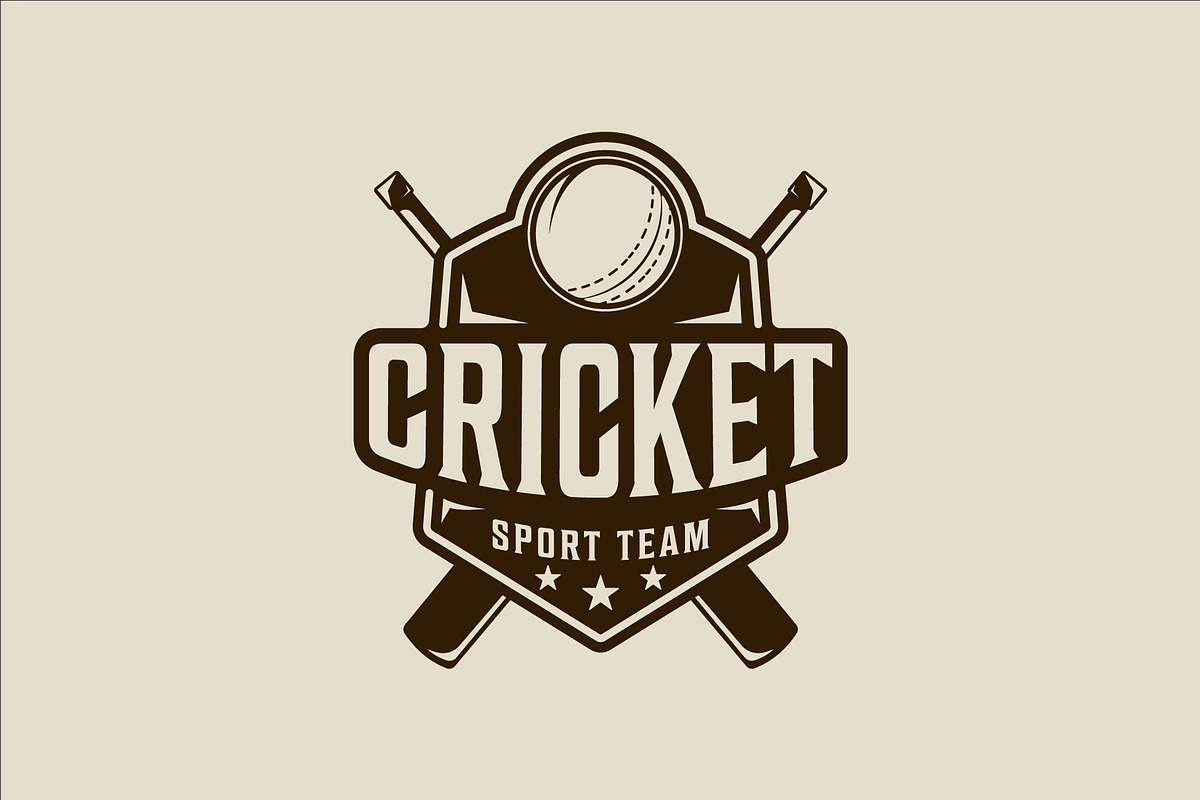cricket sport emblem logo vintage, a Branding & Logo Template by zyxroun shop