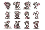 Whimsical Valentine Animals Clipart, an Illustration by Design Market (Thumbnail 2 of 3)