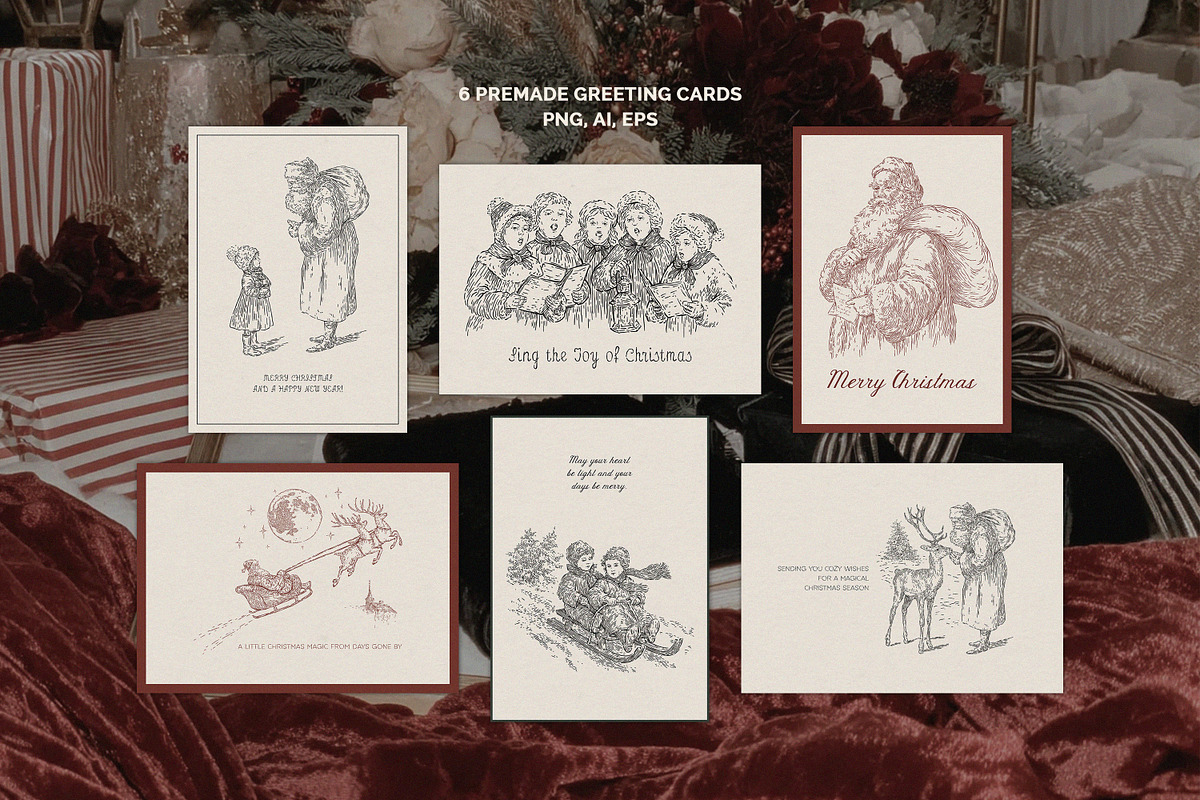 Christmas Melodies: Vintage Line Art, an Object Graphic by AnMark (Photo 6 of 12)