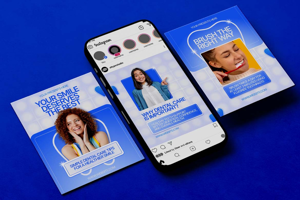 Dental Care Instagram Carousel & Can, a Social Media Template by Attype (Photo 3 of 5)