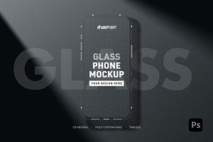Glass Phone Mockup Set for Photoshop