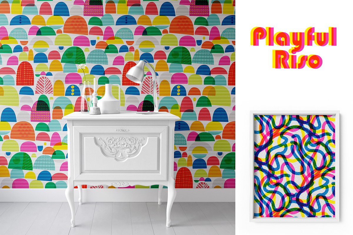 Playful Riso collection, a Pattern Graphic by Mona Ahmed