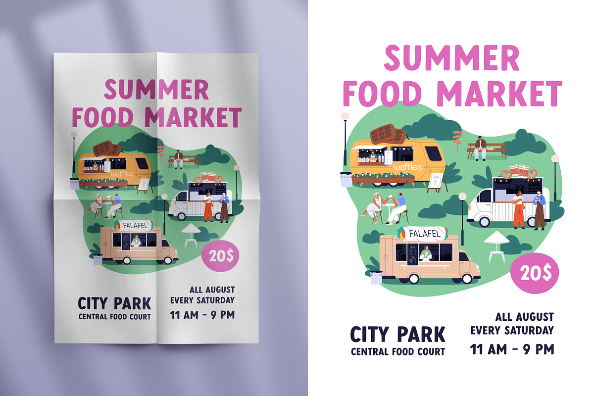 Summer street food festival posters, a Food Illustration by Good Studio (Photo 4 of 7)