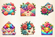 VALENTINE PEEKING ANIMAL CLIPART, an Illustration by DreamArtGraphic (Thumbnail 4 of 6)