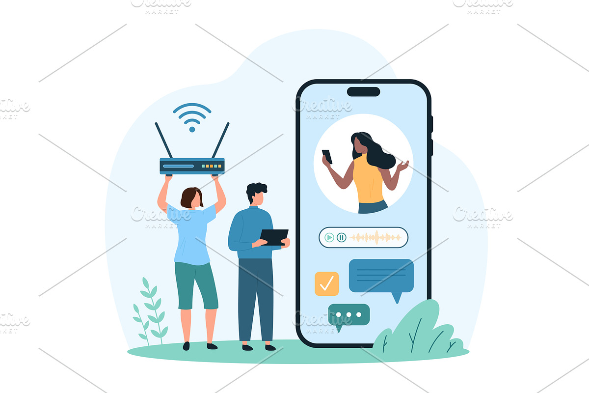 Wireless wifi connection access, a Technology Illustration by Flashvector
