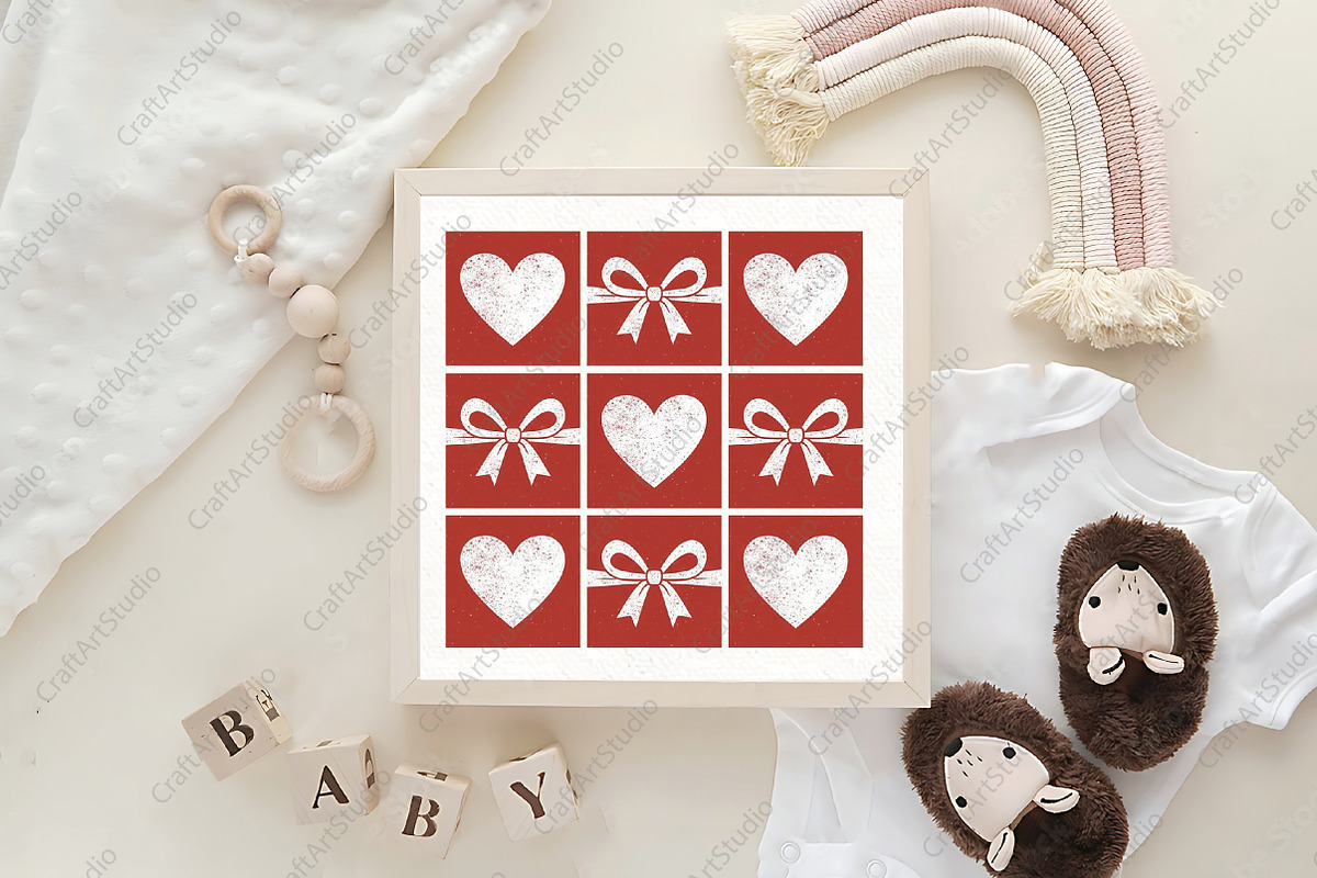 Retro Checkered Valentines PNG, an Illustration by CraftArtStudio (Photo 4 of 4)