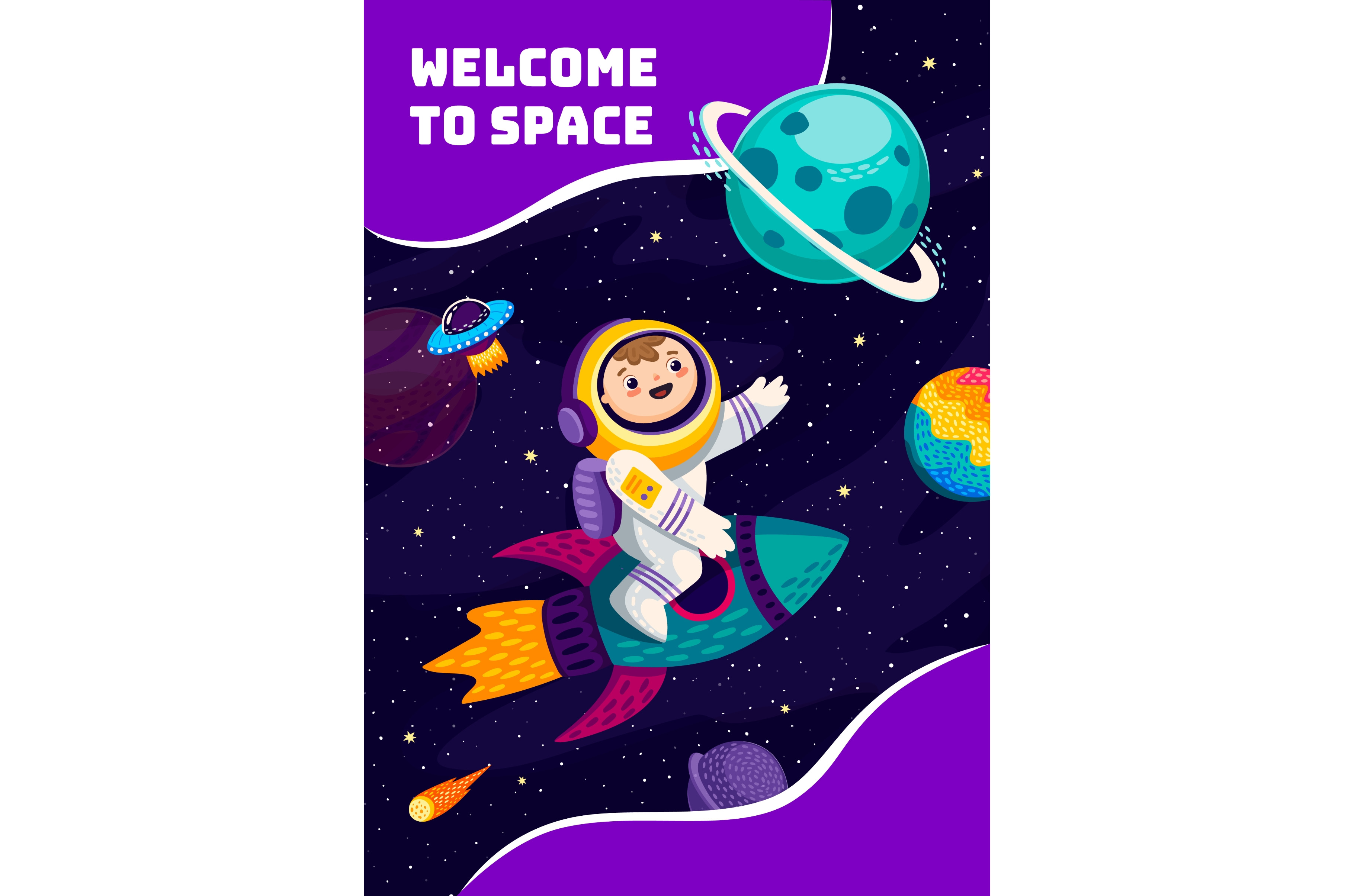Welcome to space banner | Illustrations ~ Creative Market